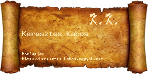Keresztes Kabos névjegykártya